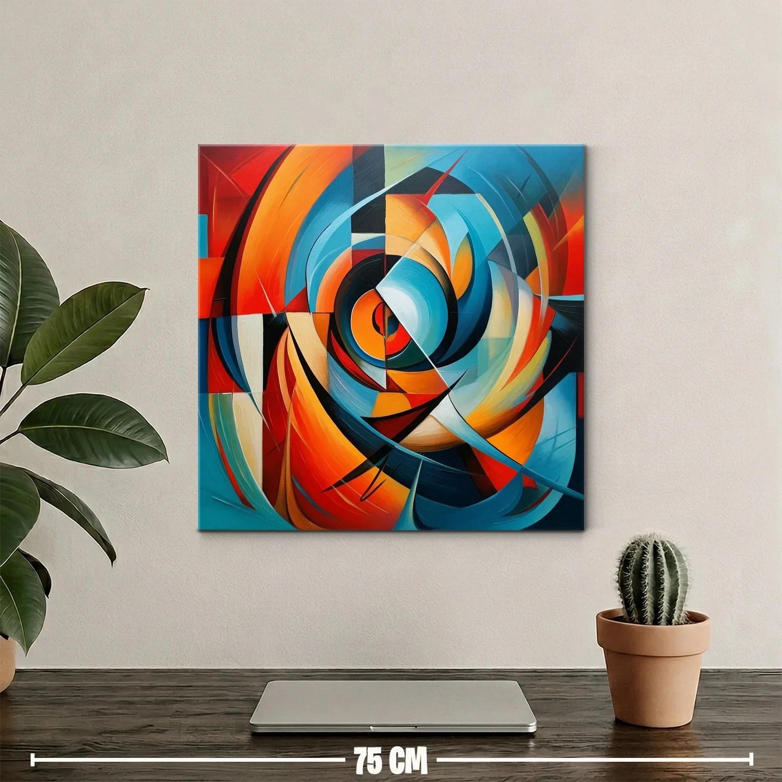 Diseño abstracto vibrante en tonos cálidos y azules — miniatura 2