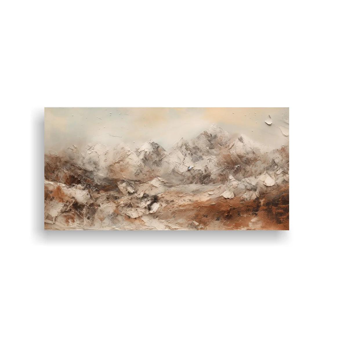 Cuadro paisaje montañoso abstracto en formato panorámico