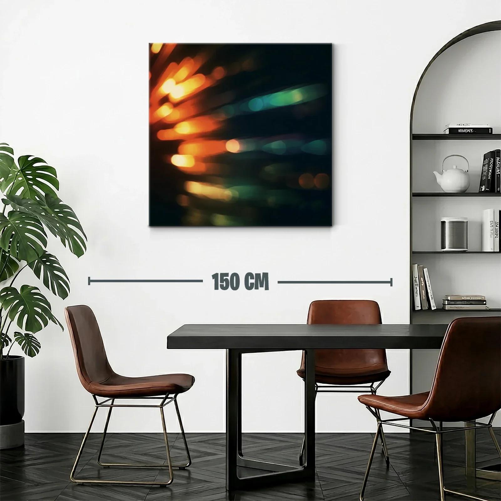 Cuadro moderno con luces abstractas en tonos cálidos y fríos — miniatura 2