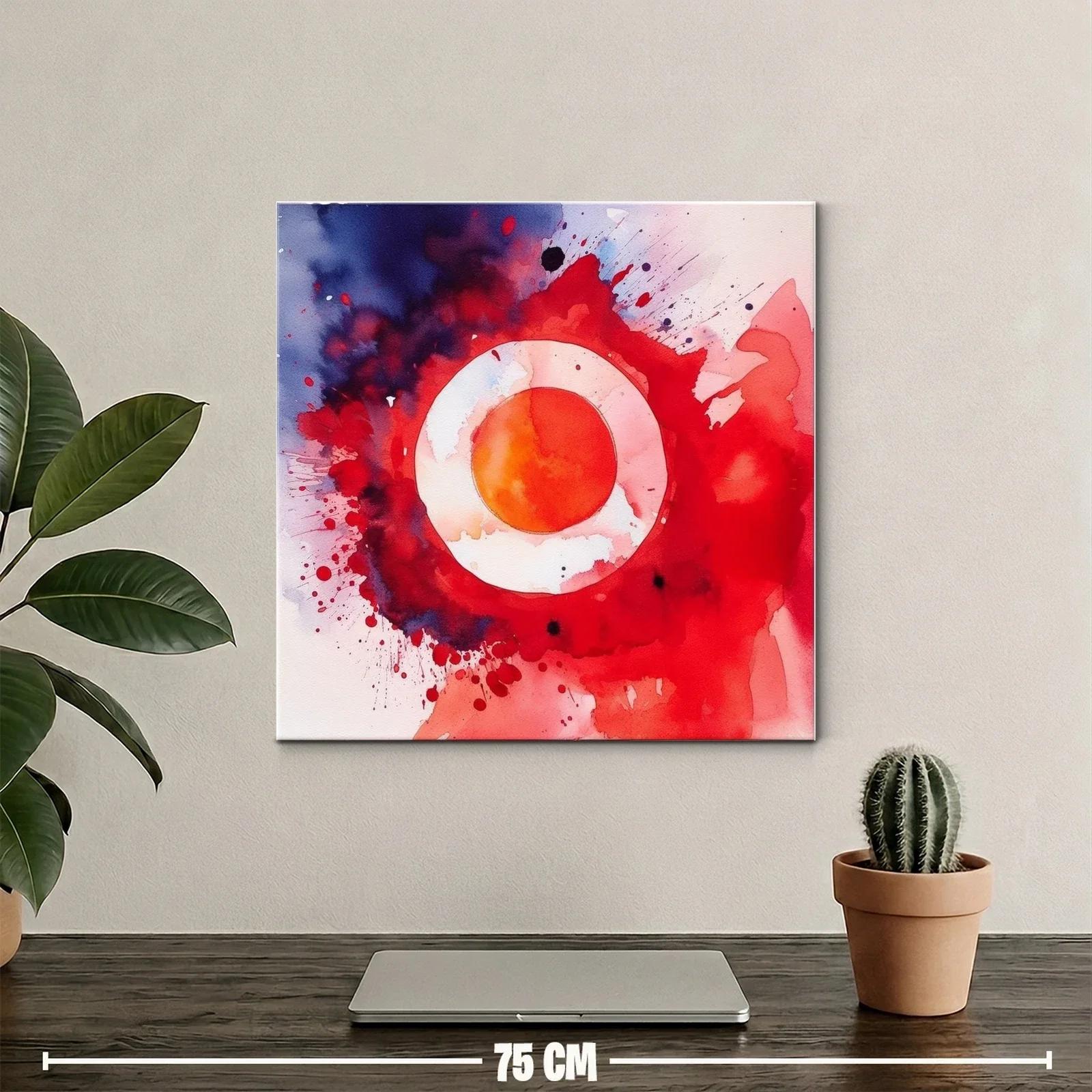 Composición abstracta con círculos en tonos rojos vibrantes — miniatura 2