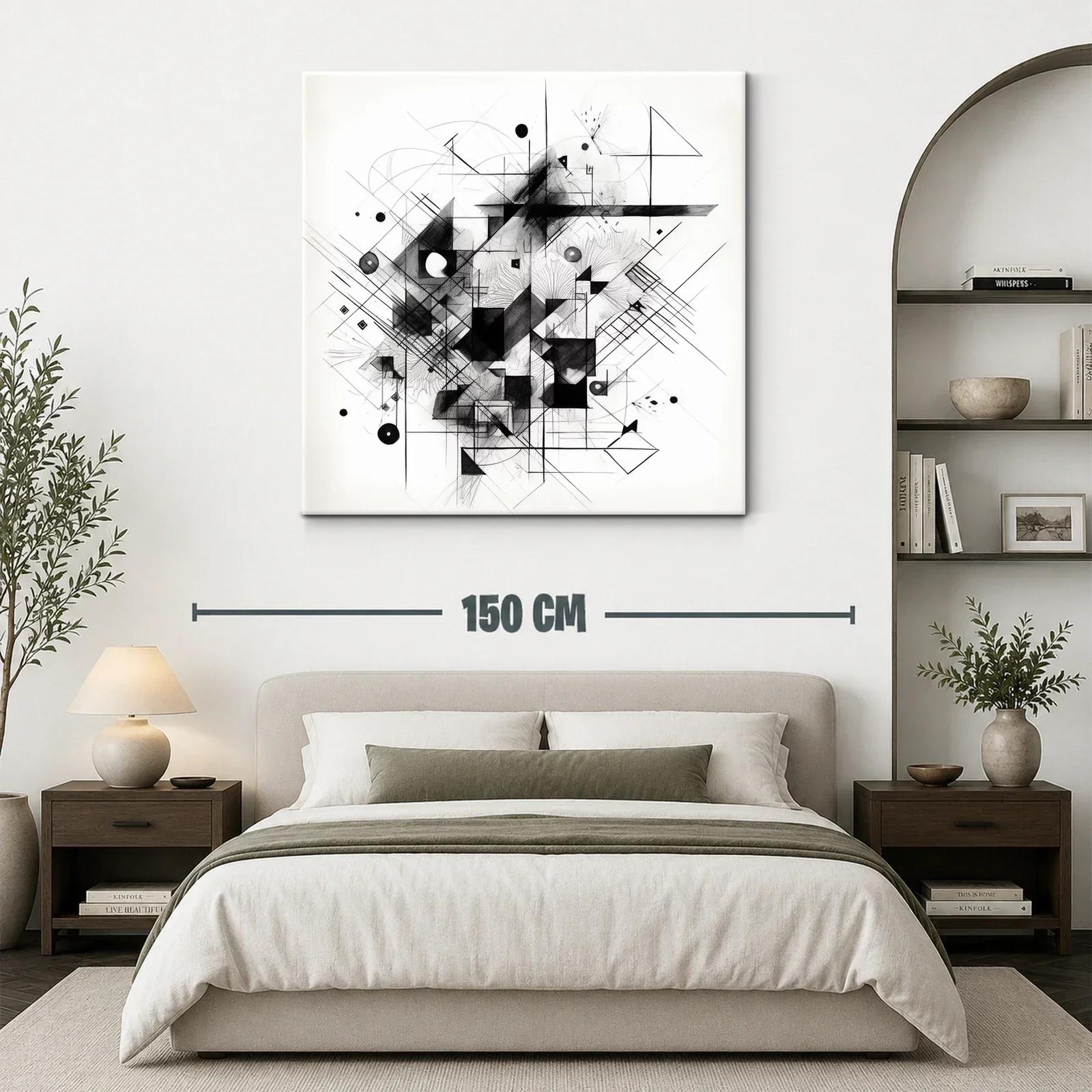 Arte abstracto geométrico en tonos monocromáticos elegantes — miniatura 3