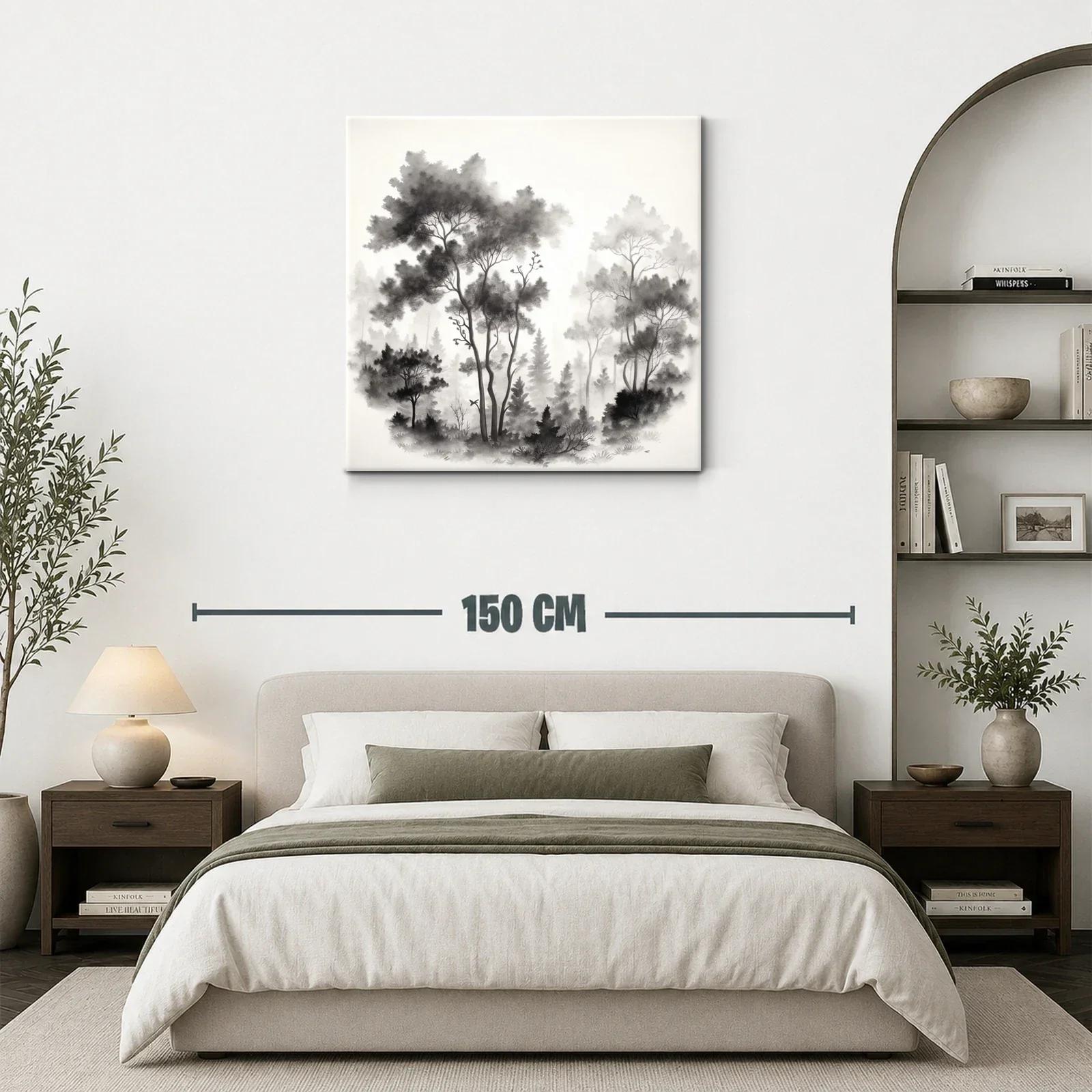 Bosque nebuloso en tonos grises para un ambiente sereno — miniatura 3