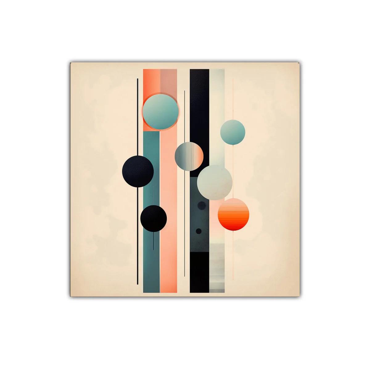 Composición geométrica con círculos y líneas verticales — imagen principal