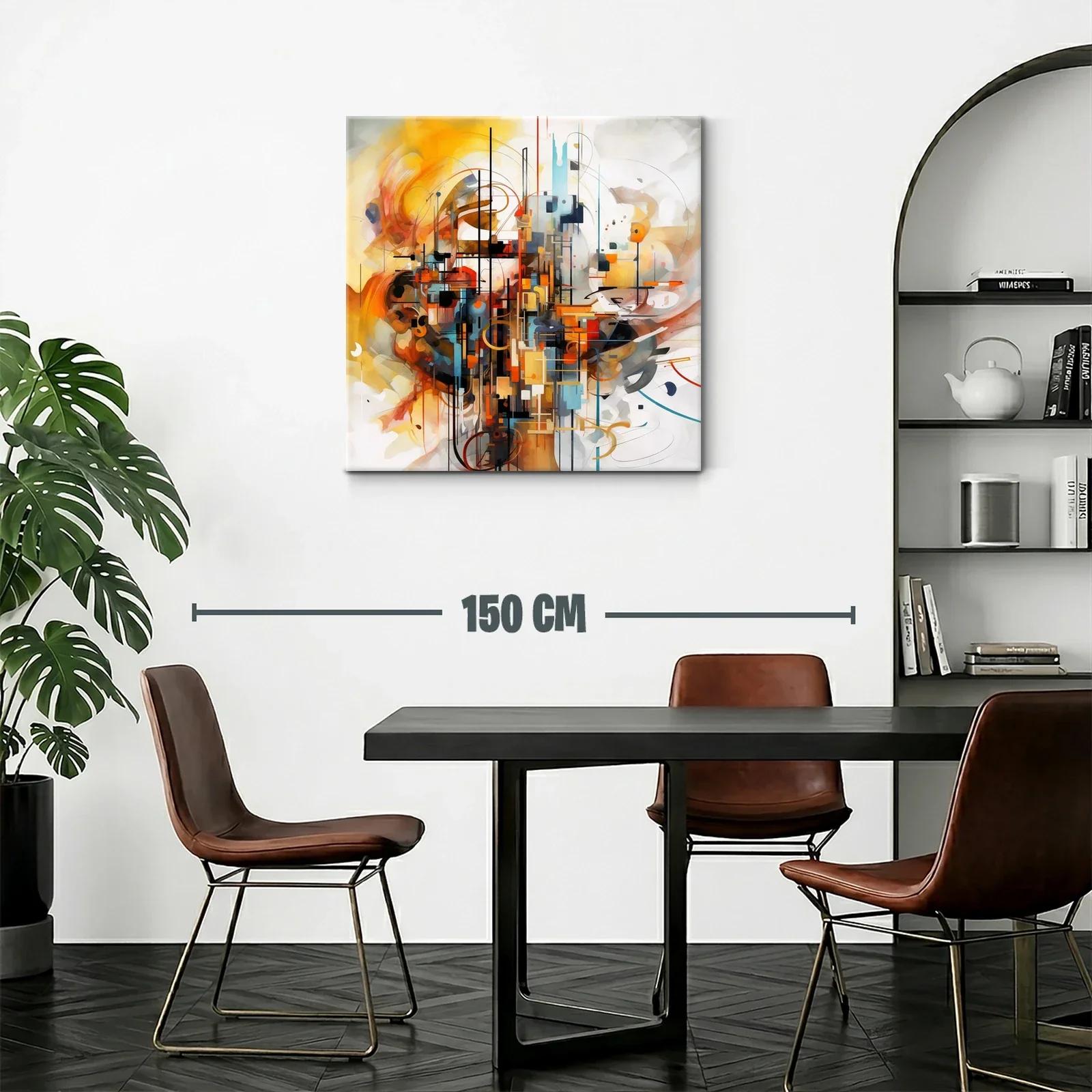 Composición abstracta con tonos cálidos y estructura dinámica — miniatura 2