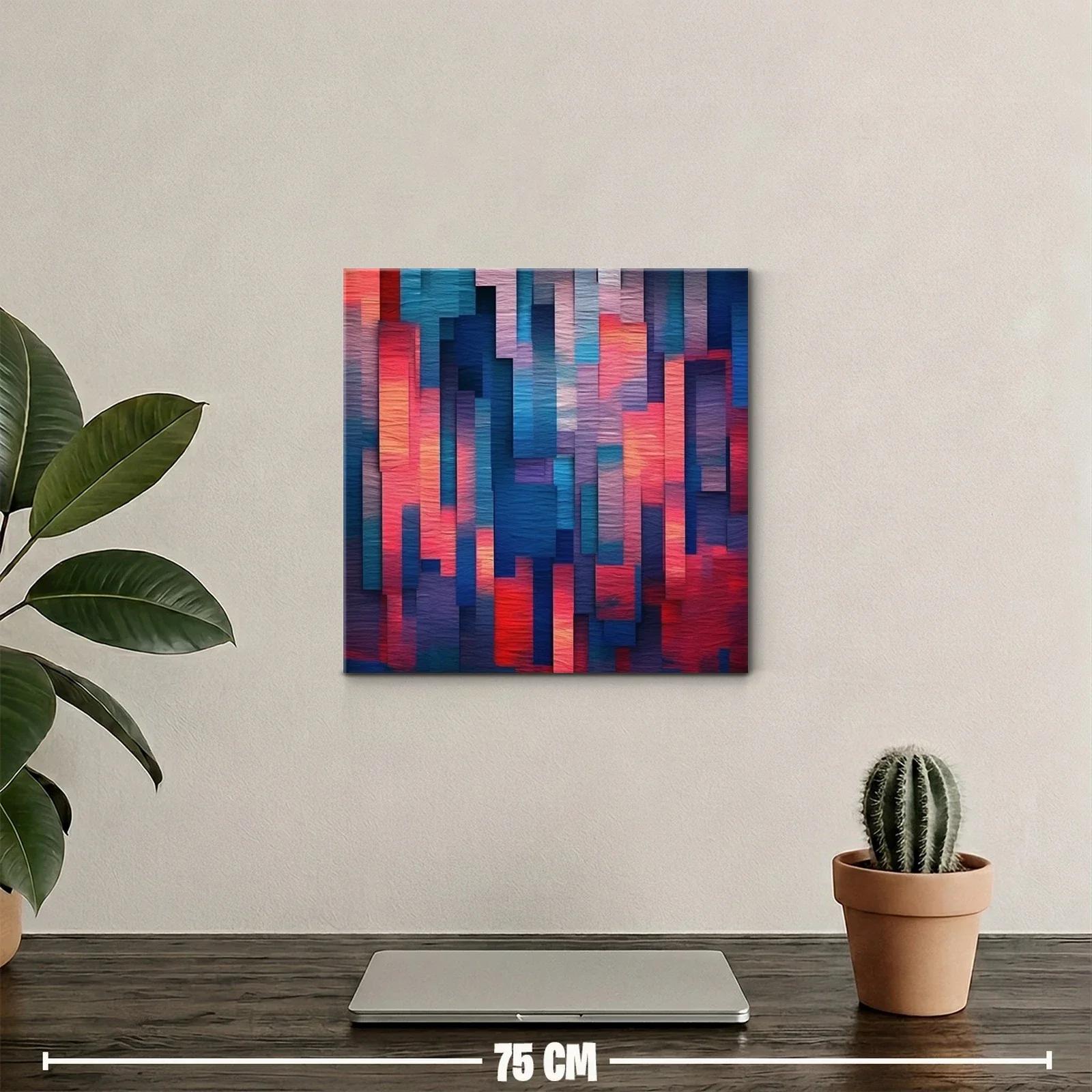 Composición abstracta en tonos cálidos y fríos vibrantes — miniatura 2