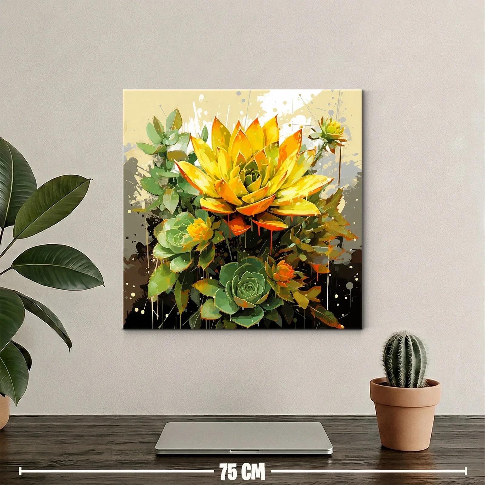 Floración vibrante con suculentas y tonos amarillos intensos — miniatura 2