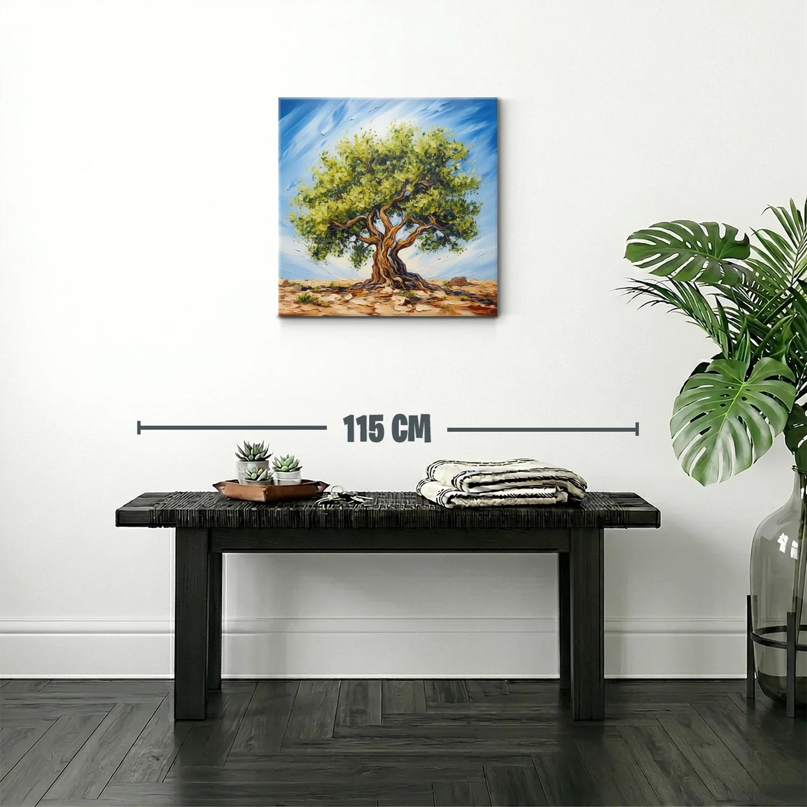 Árbol robusto en paisaje soleado con cielo azul — miniatura 2