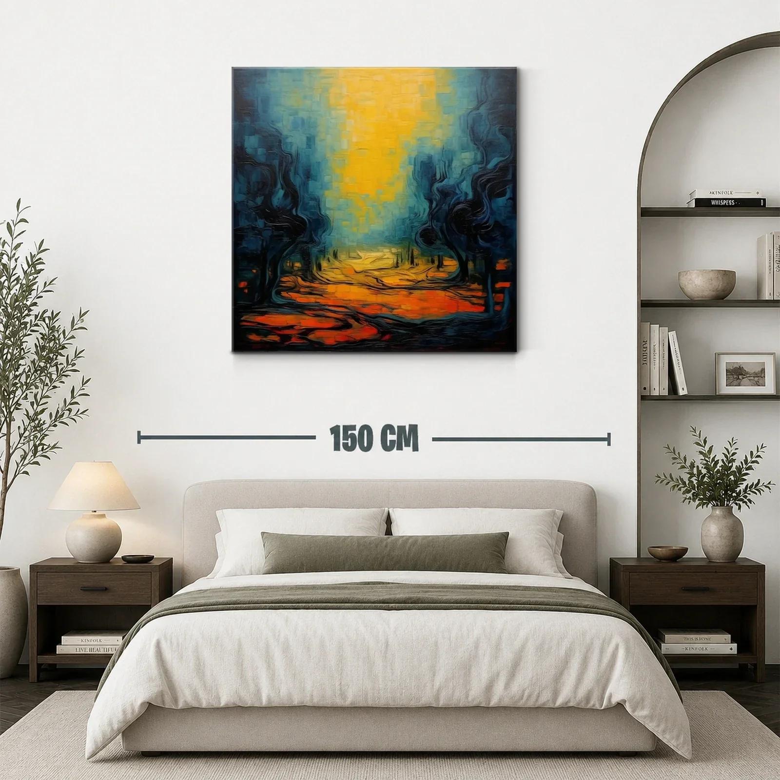 Paisaje abstracto con tonos cálidos y fríos en equilibrio — miniatura 3