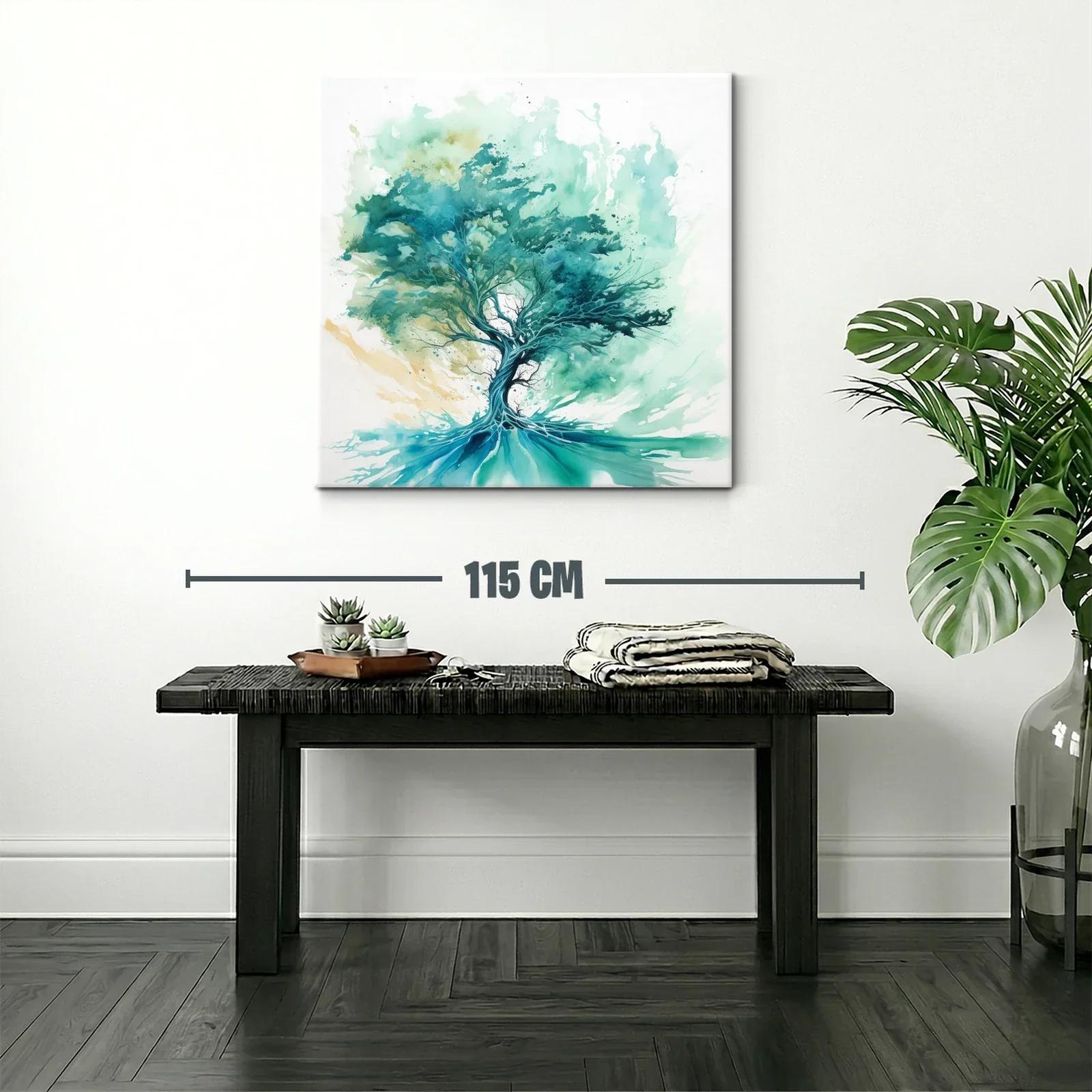 Árbol abstracto con tonos verdes y azules en movimiento — miniatura 2
