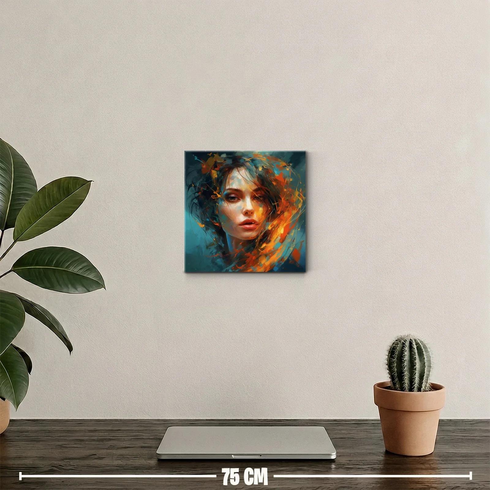 Retrato femenino con vibrantes tonos cálidos y fríos — miniatura 2