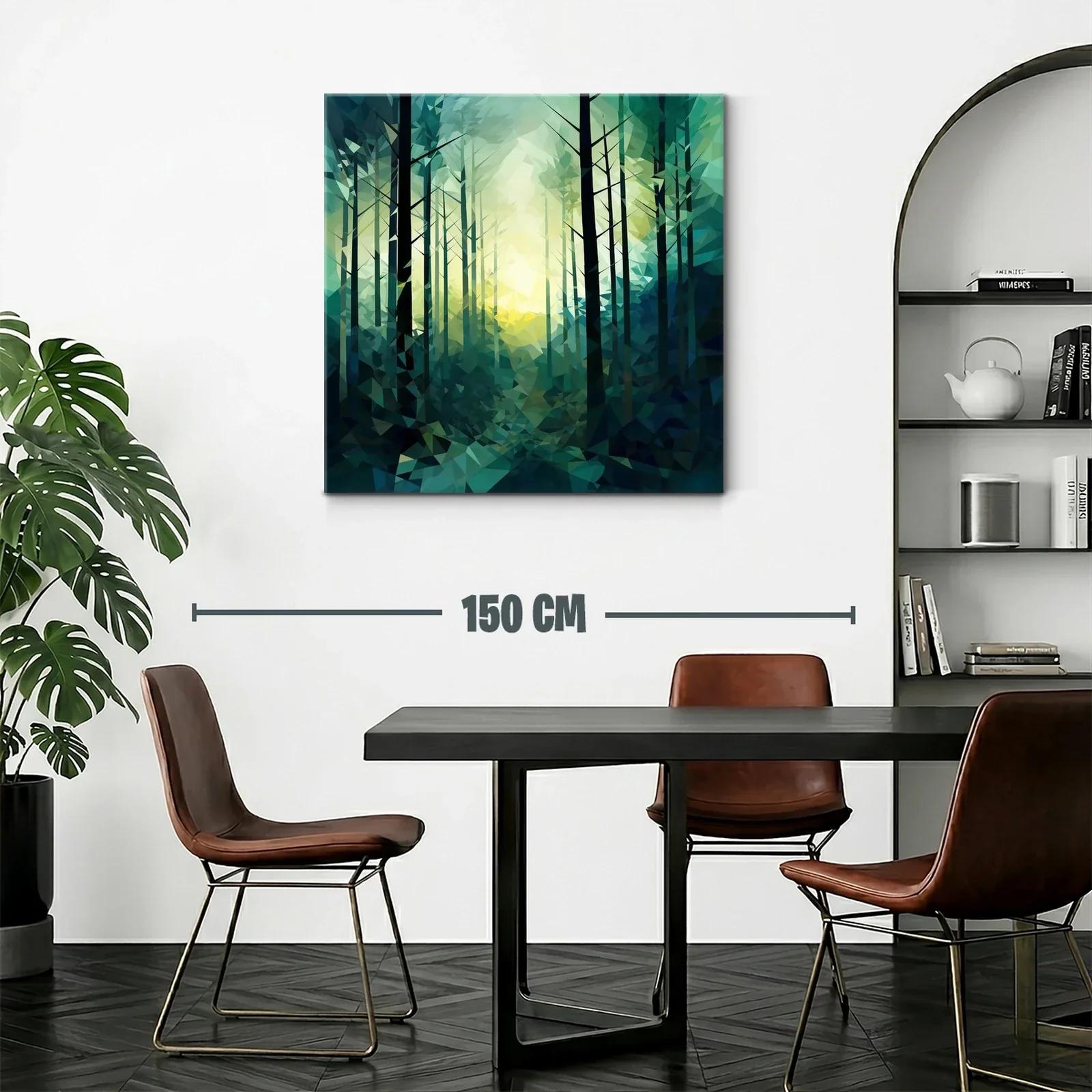 Bosque abstracto con tonos verdes y luz central — miniatura 2