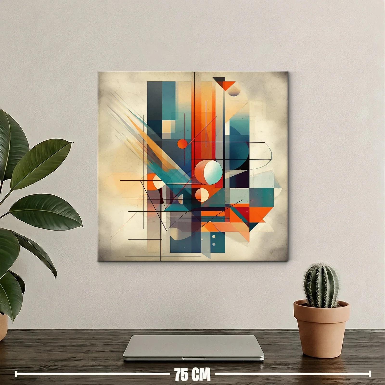 Composición geométrica vibrante con tonos cálidos y fríos — miniatura 2