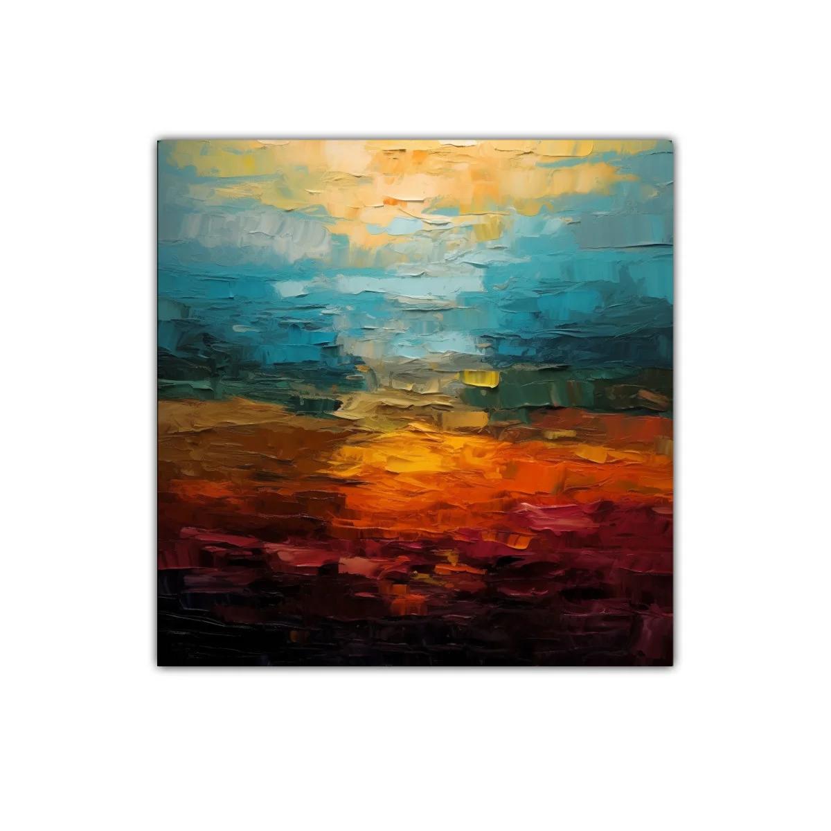 Atardecer Abstracto en Vivos Tonos Cálidos y Fríos
