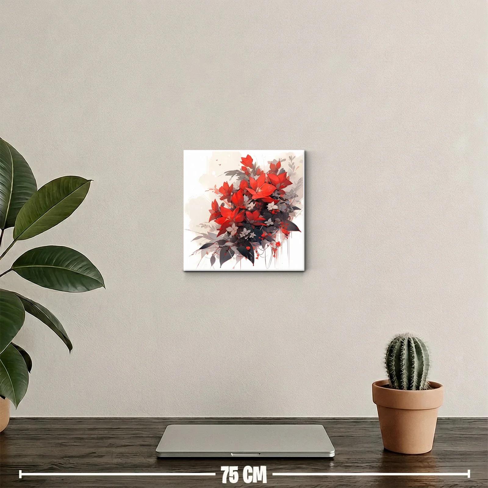 Ramo vibrante de flores rojas con toque moderno — miniatura 2