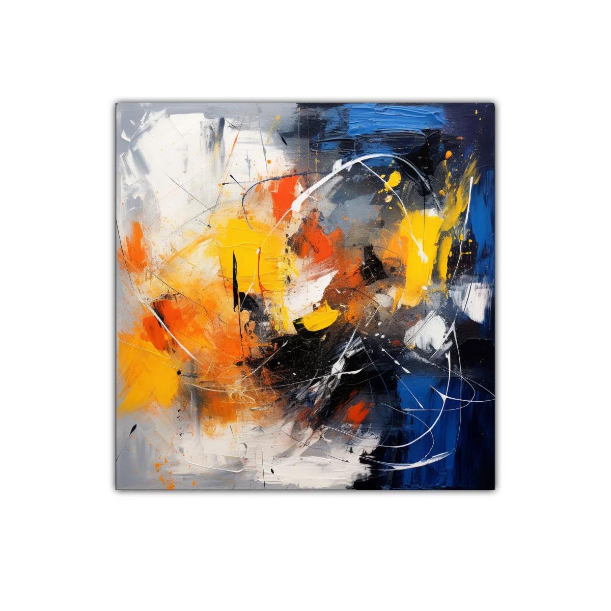 Cuadro abstracto con explosión de colores vibrantes — miniatura 1