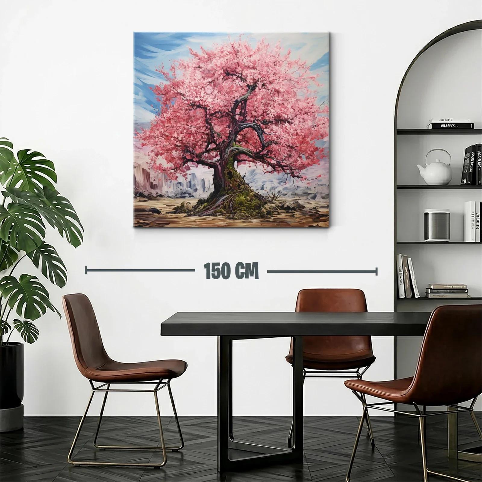 Árbol de Cerezo en Flor sobre Paisaje Montañoso — miniatura 2