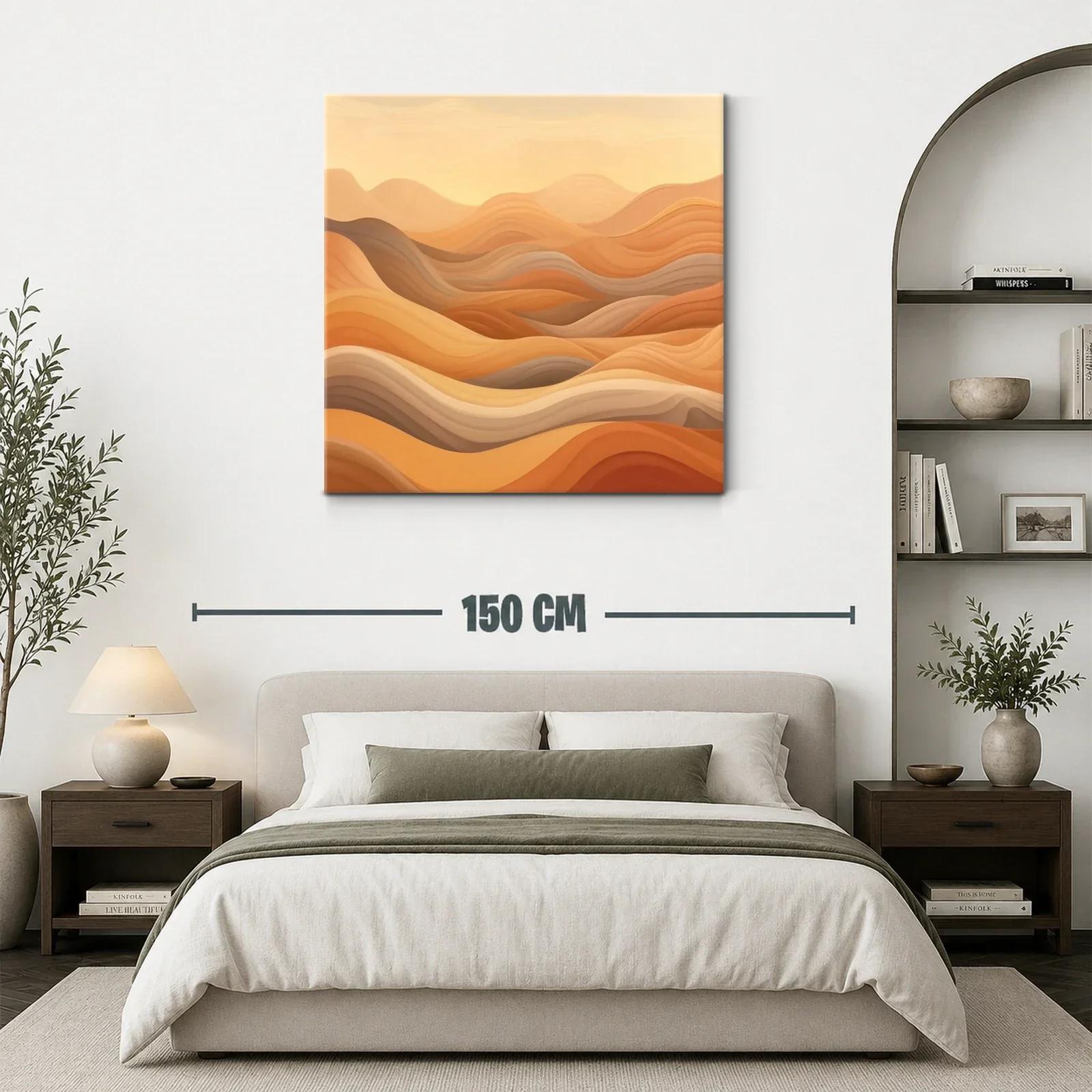 Paisaje abstracto en tonos cálidos y ondulados — miniatura 3