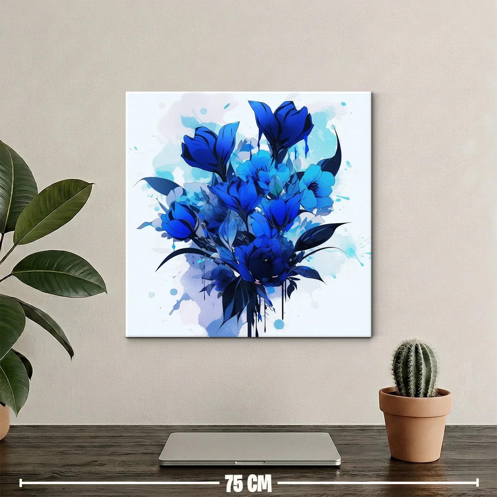 Ramo elegante de flores en tonos azules vibrantes — miniatura 2