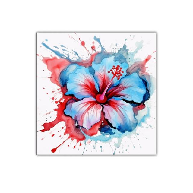 Flor vibrante en rojos y azules intensos para decoración