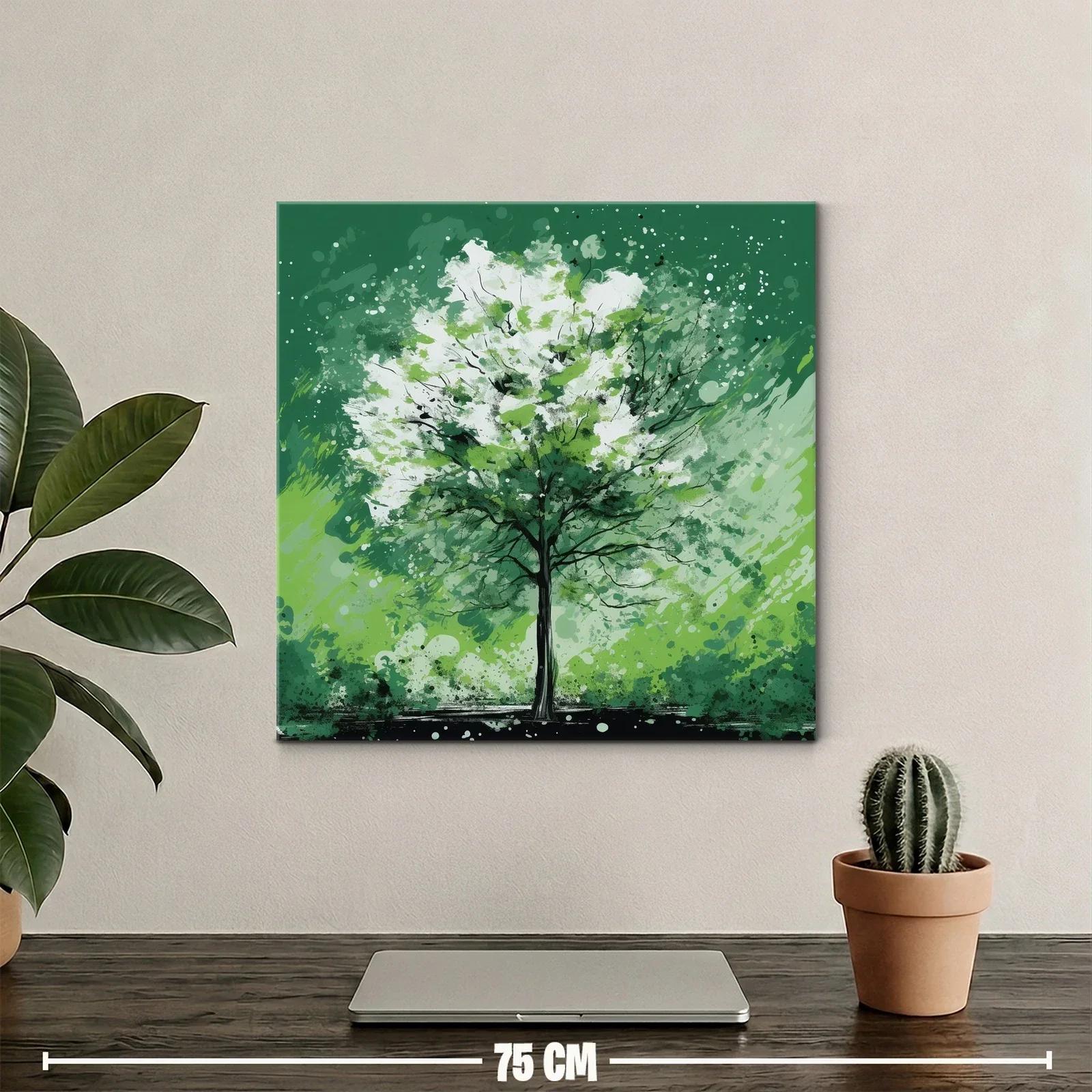 Árbol vibrante en tonos verdes y blancos — miniatura 2