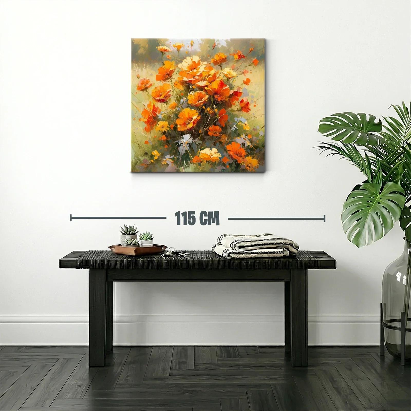 Cuadro floral con vibrantes tonos naranjas y amarillos — miniatura 2