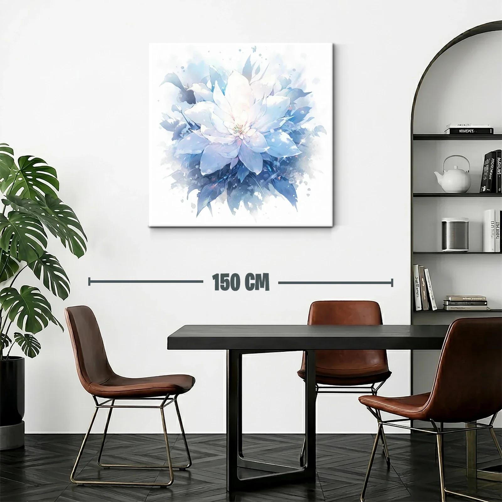 Flor blanca luminosa con tonos azules y ambiente etéreo — miniatura 2