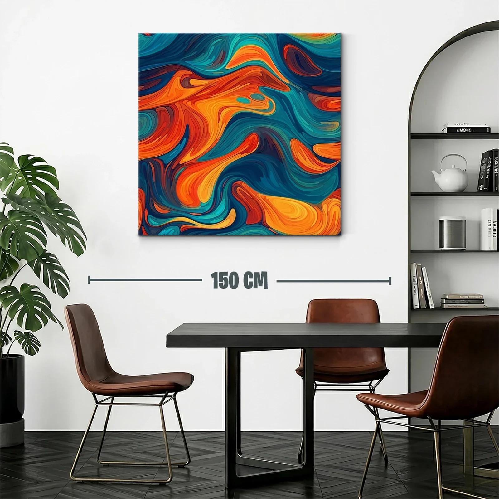 Cuadro abstracto con tonos vibrantes y formas fluidas — miniatura 2