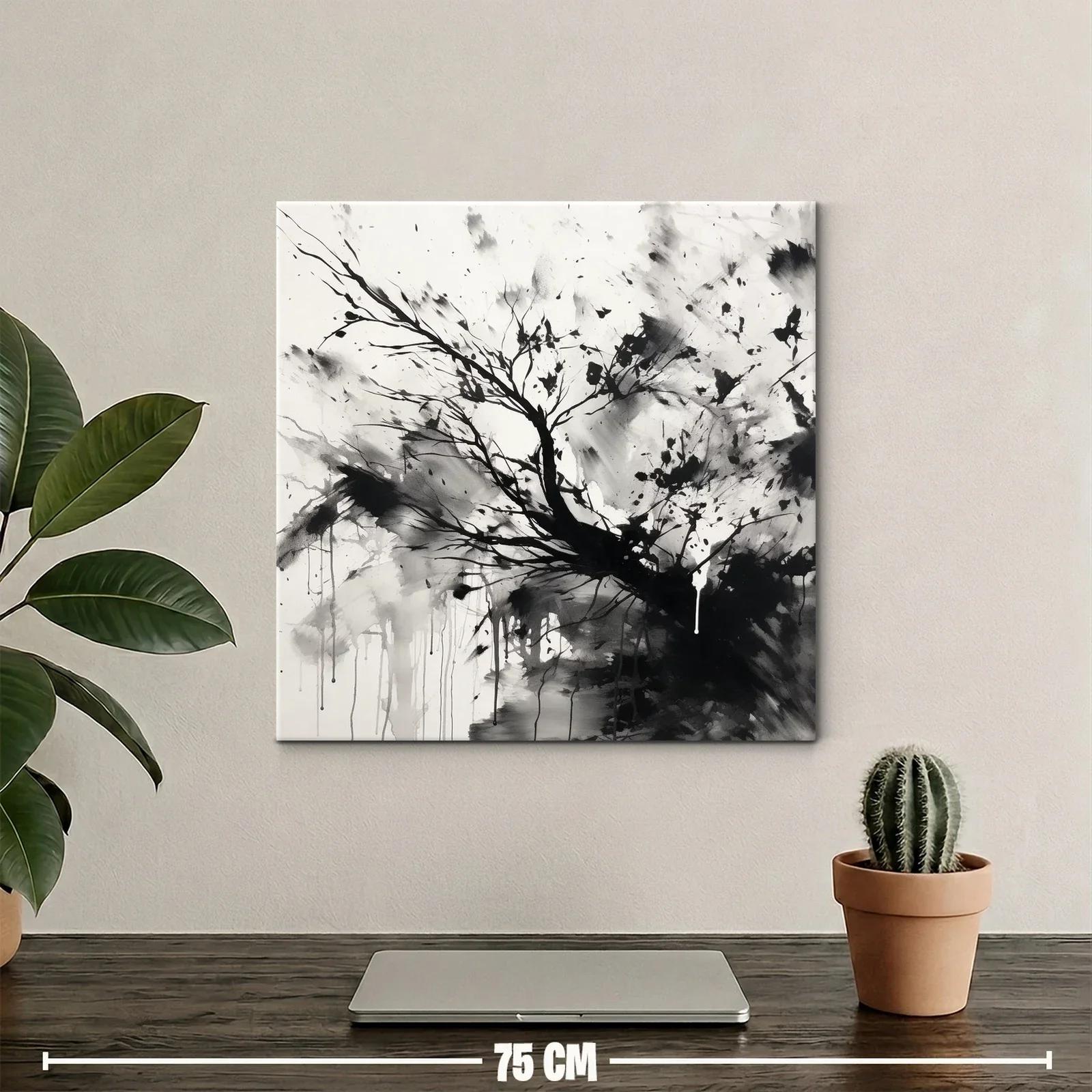 Composición abstracta de ramas en blanco y negro — miniatura 2