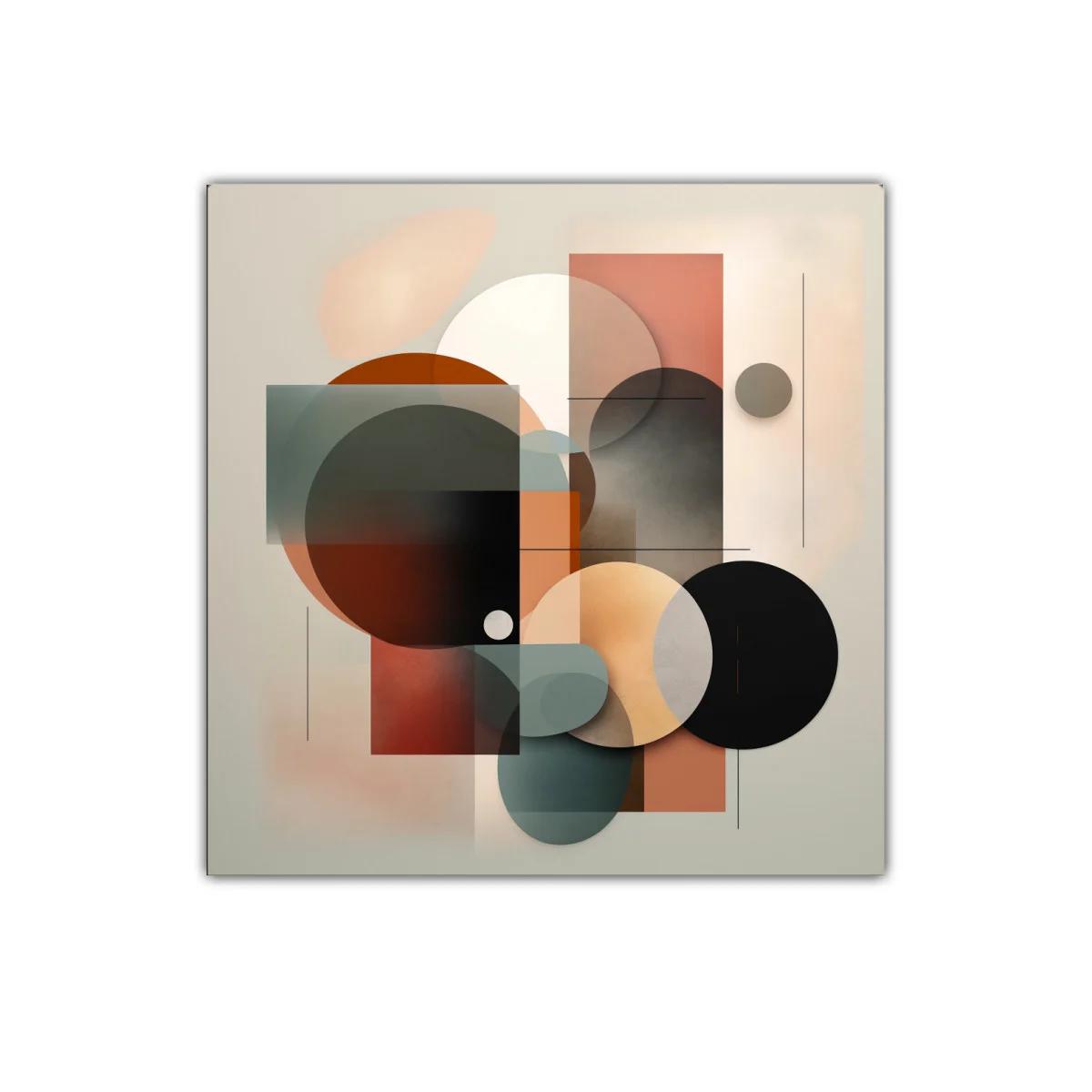 Composición Abstracta con Formas Geométricas y Tonos Cálidos