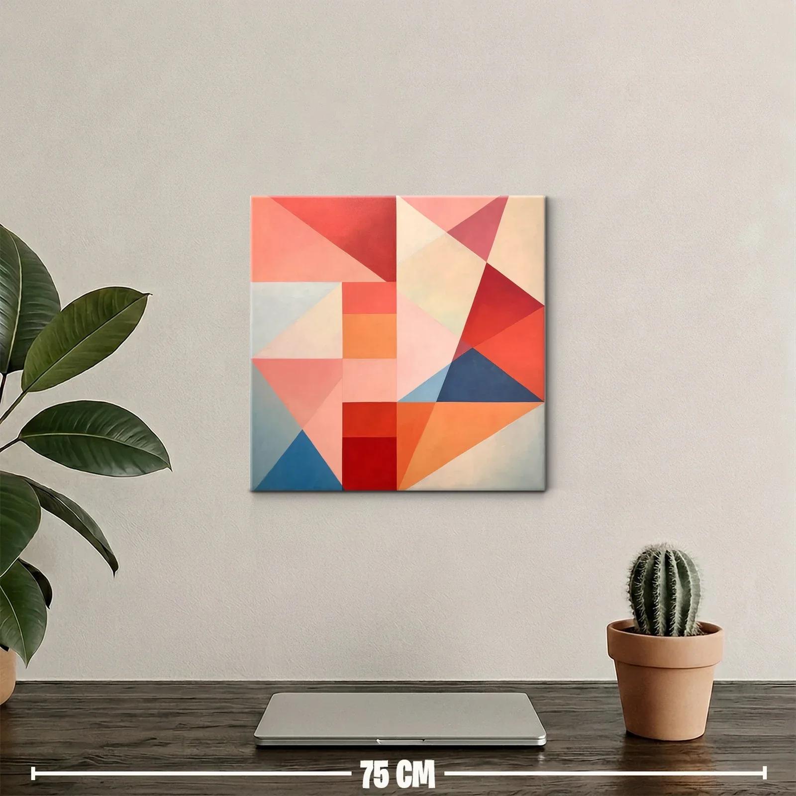 Composición geométrica con tonos cálidos y fríos contrastantes — miniatura 2