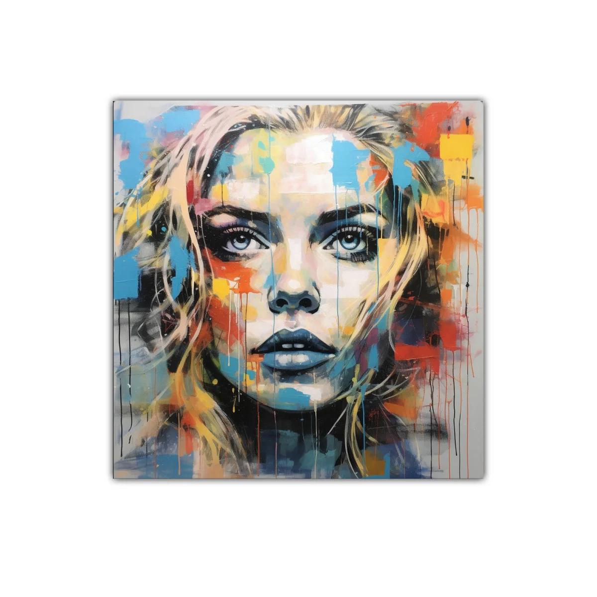 Retrato feminil con vibrantes colores abstractos — imagen principal