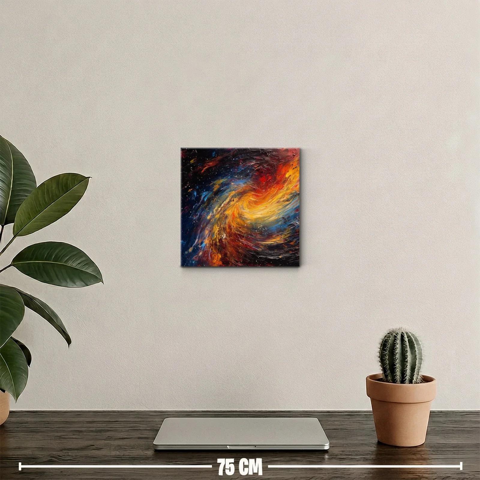 Cuadro abstracto con remolino de colores cósmicos vibrantes — miniatura 2