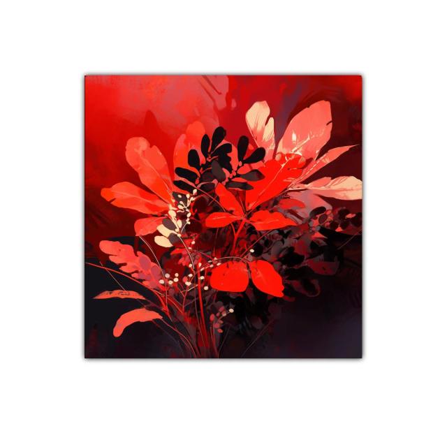 Cuadro decorativo con flores vibrantes y tonos intensos