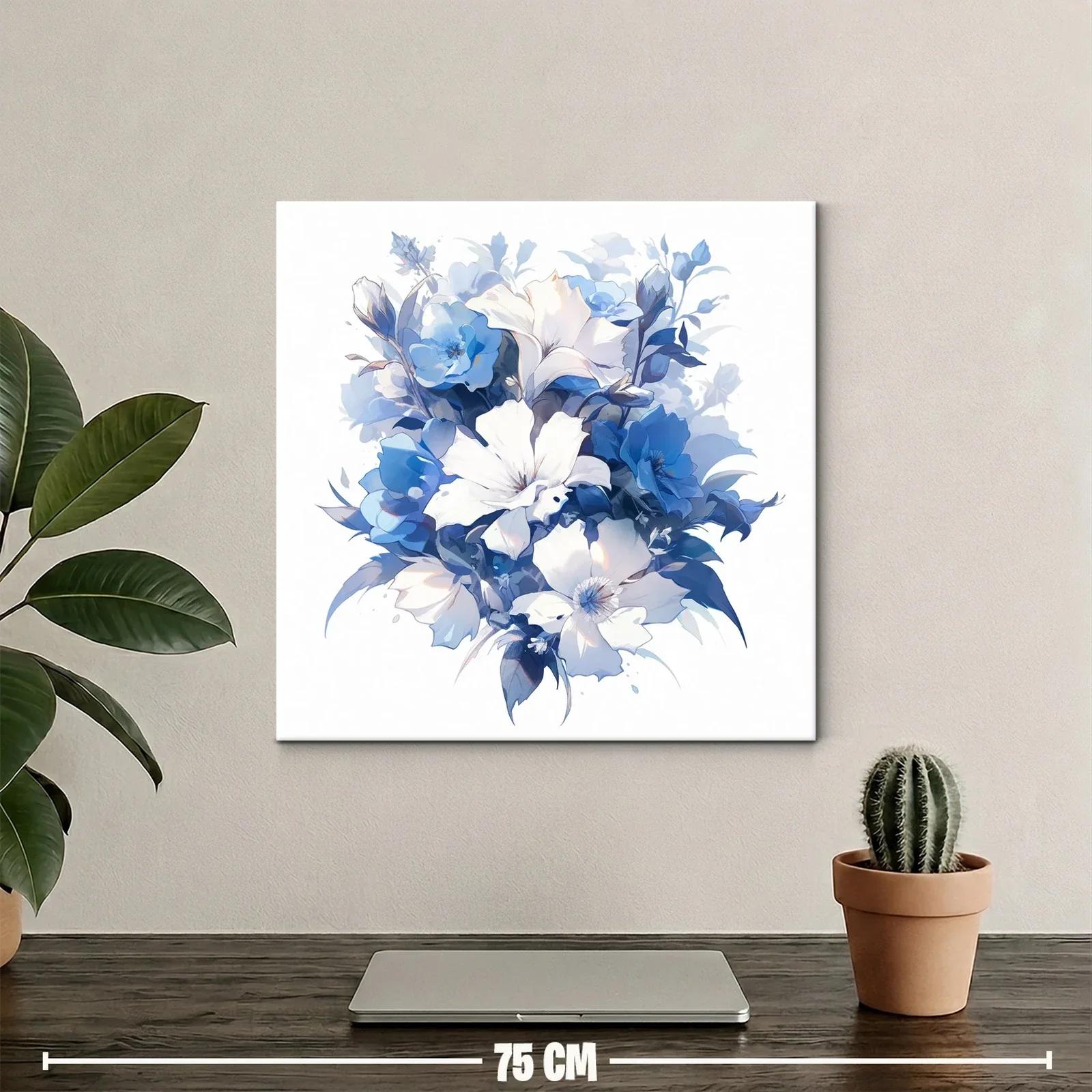 Composición Floral en Tonos Azules y Blancos — miniatura 2