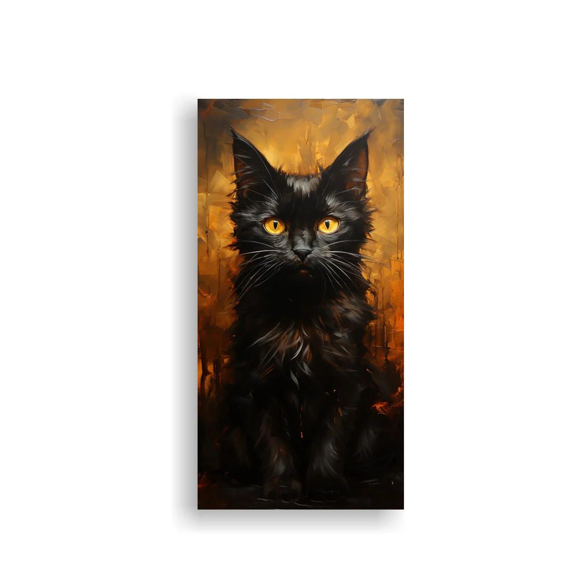 Cuadro gato negro de ojos amarillos — imagen principal