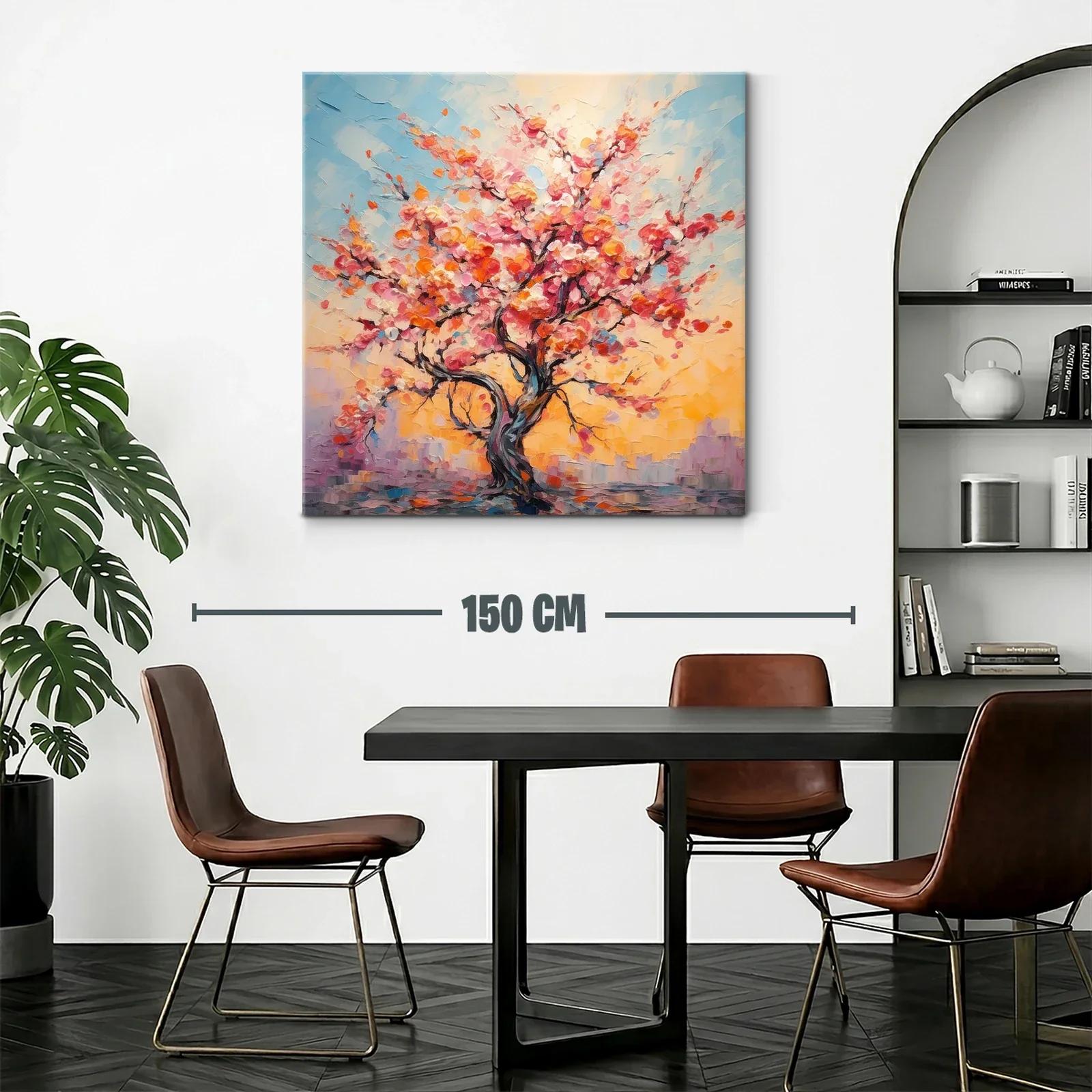 Árbol en flor con vibrantes tonos rosas y naranjas — miniatura 2