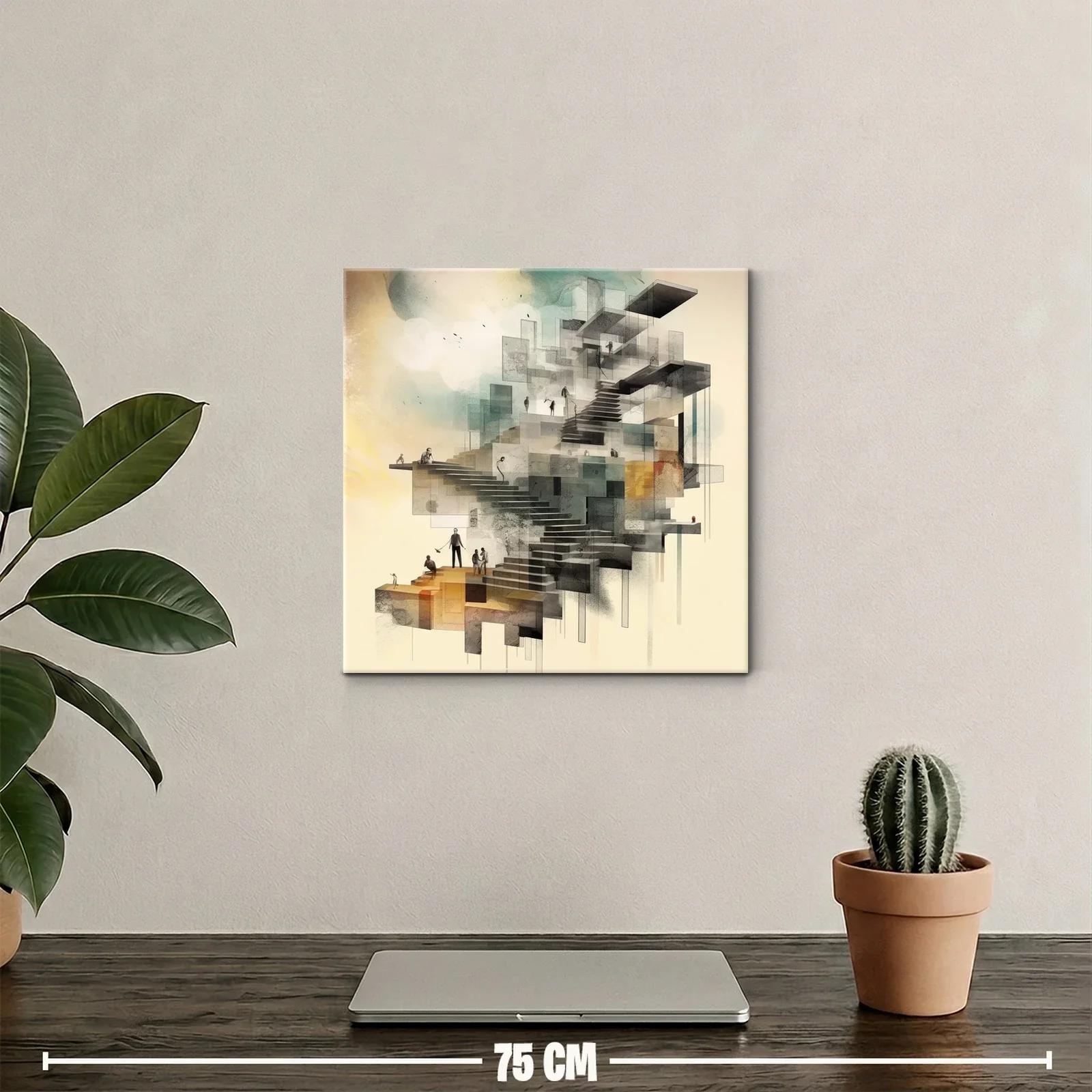 Escalera abstracta en tonos cálidos y grises — miniatura 2