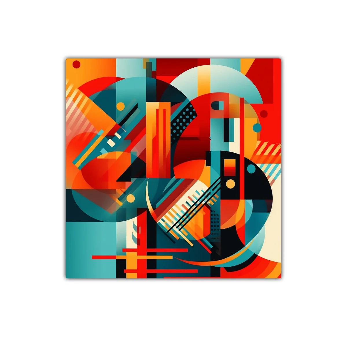 Composición abstracta de formas geométricas vibrantes y dinámicas
