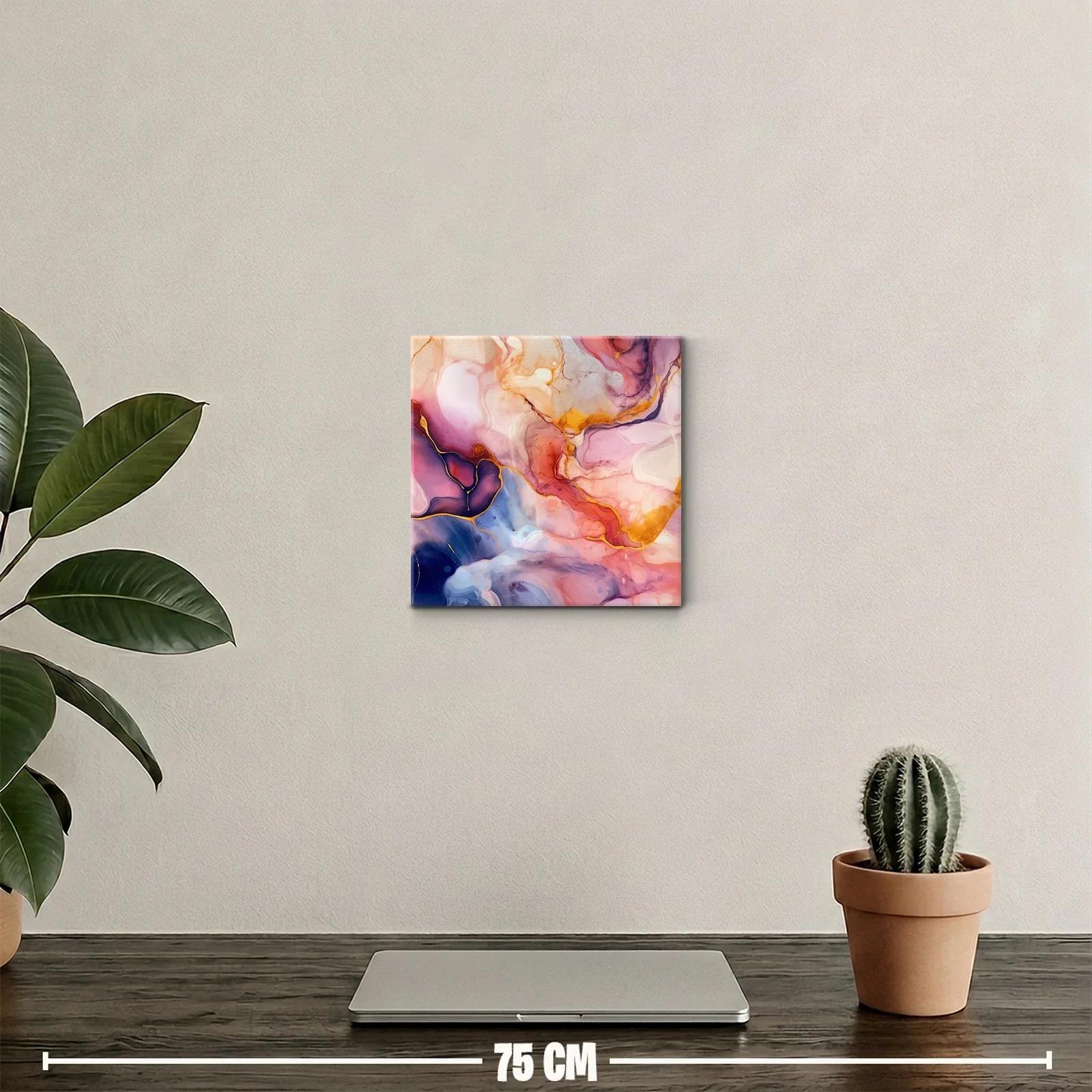 Arte abstracto fluido en tonos cálidos y fríos vibrantes — miniatura 2