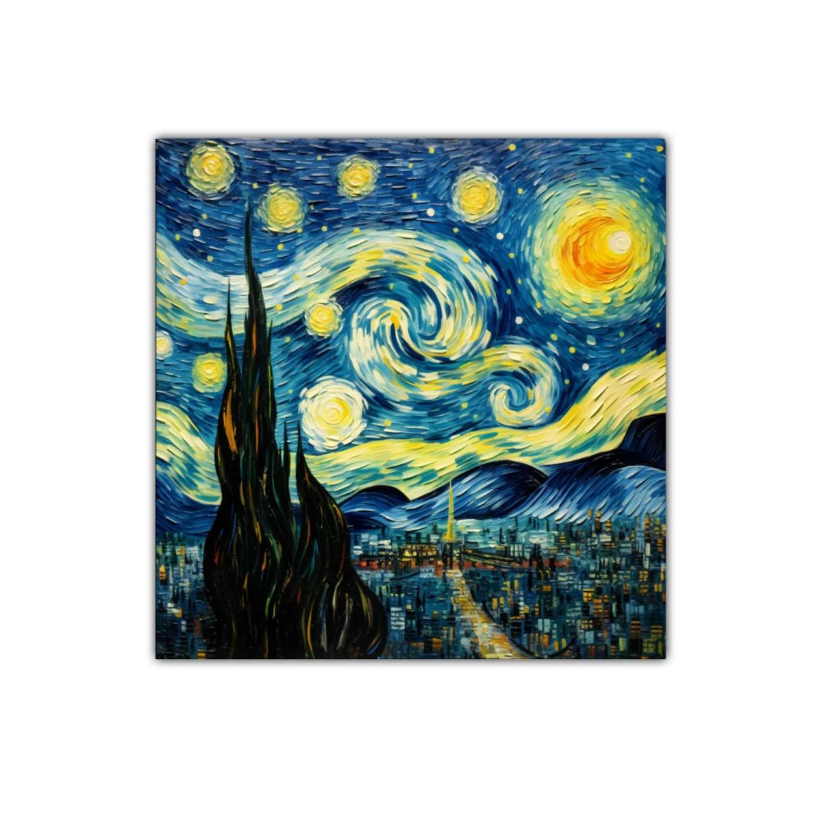 Cielo nocturno vibrante con espirales luminosas y estrellas — miniatura 1