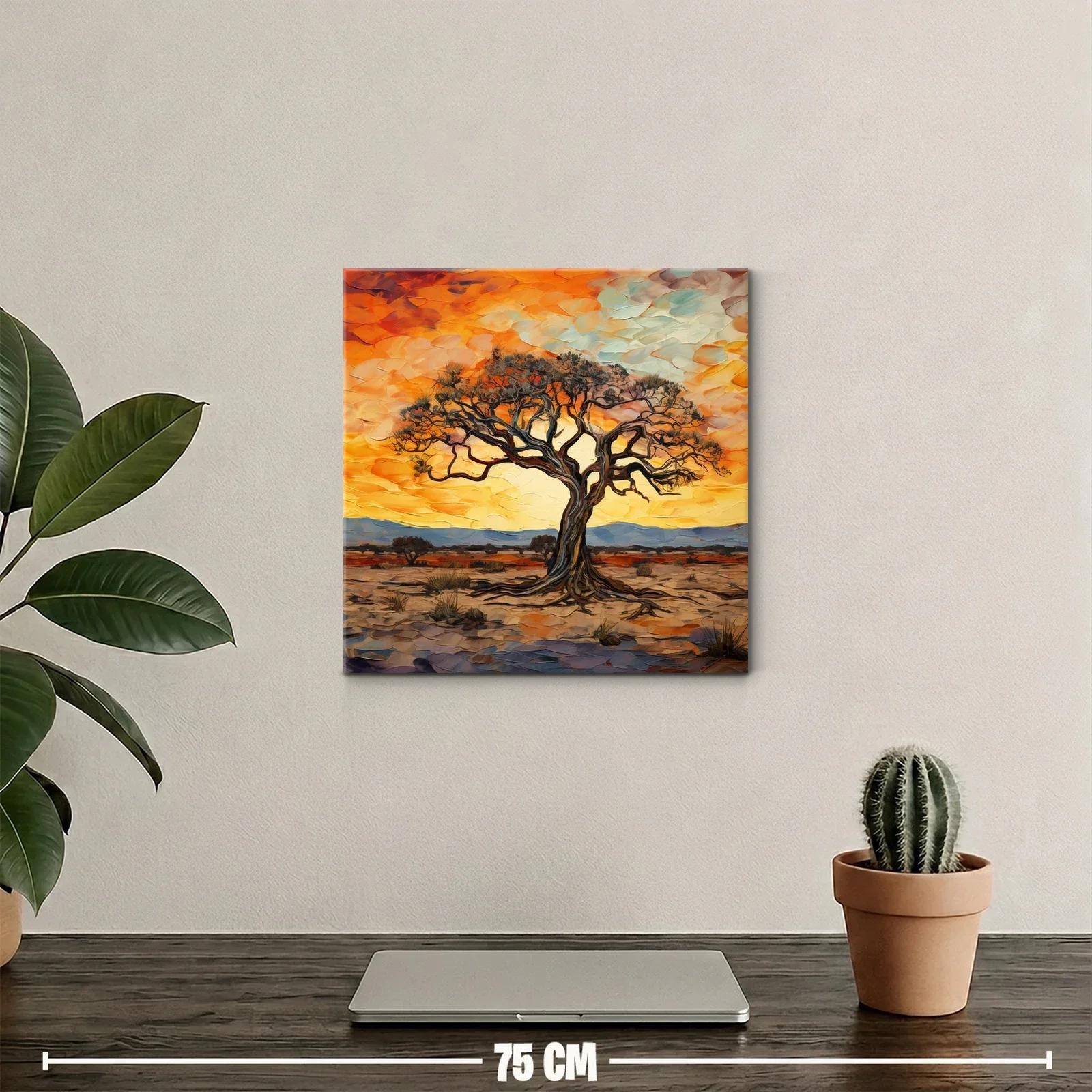 Árbol solitario en atardecer cálido y vibrante — miniatura 2
