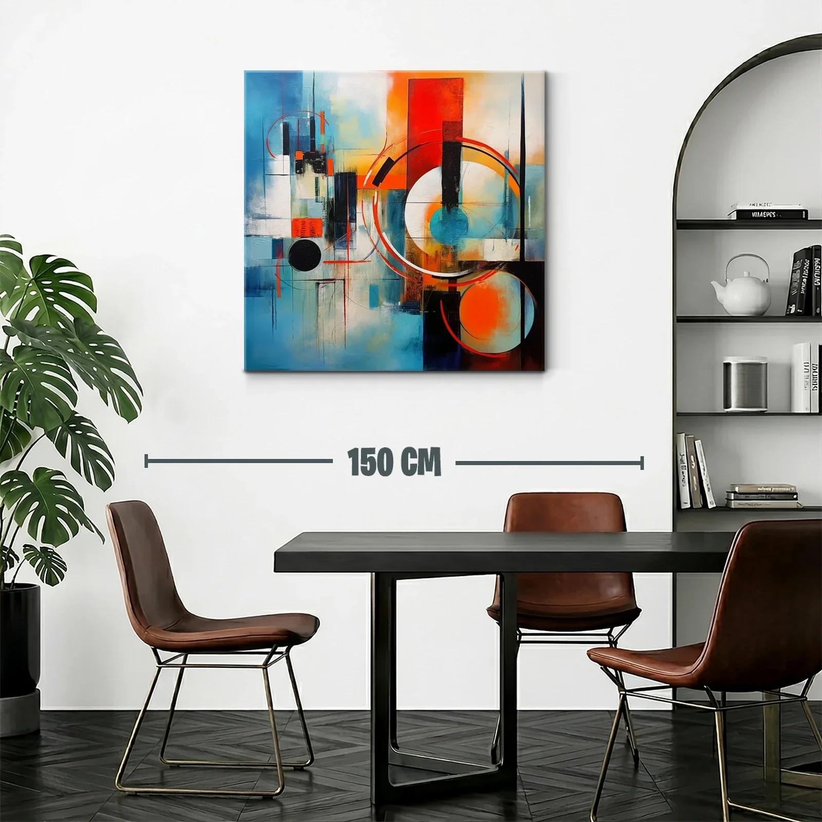 Composición abstracta con círculos y líneas vibrantes — miniatura 2