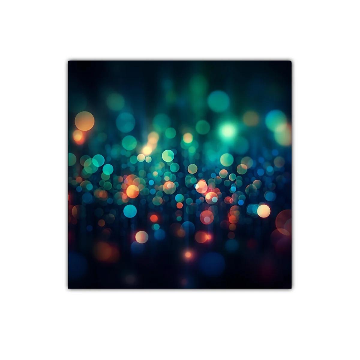Cuadro decorativo con luces bokeh coloridas y vibrantes