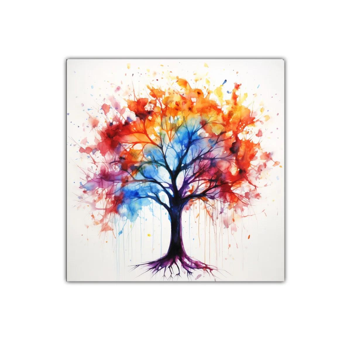 Árbol colorido con tonos vivos y energía natural