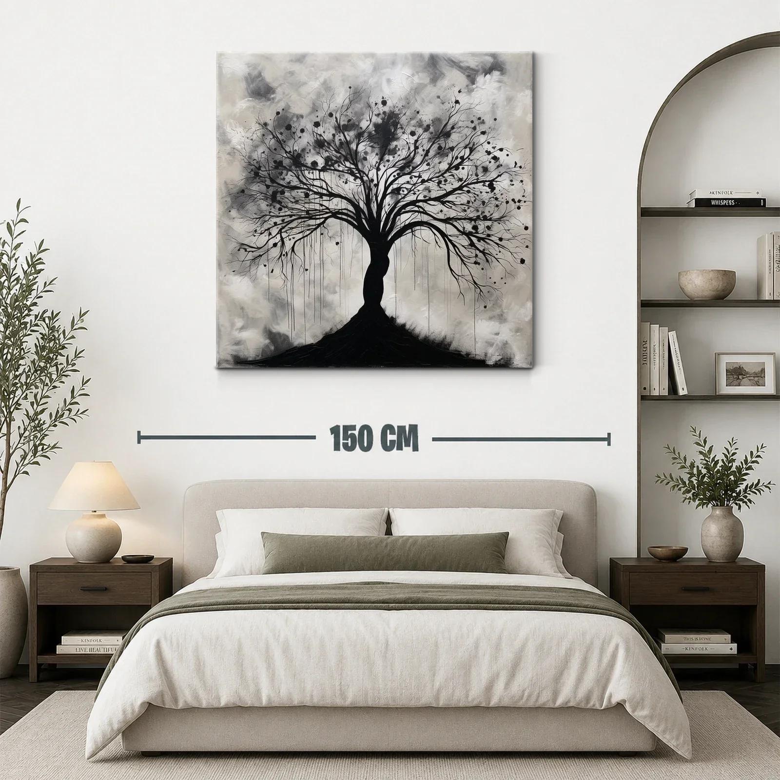 Árbol estilizado en tonos grises y negros para un ambiente elegante — miniatura 3