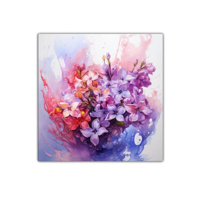 Bouquet vibrante con flores en tonos pastel y púrpura