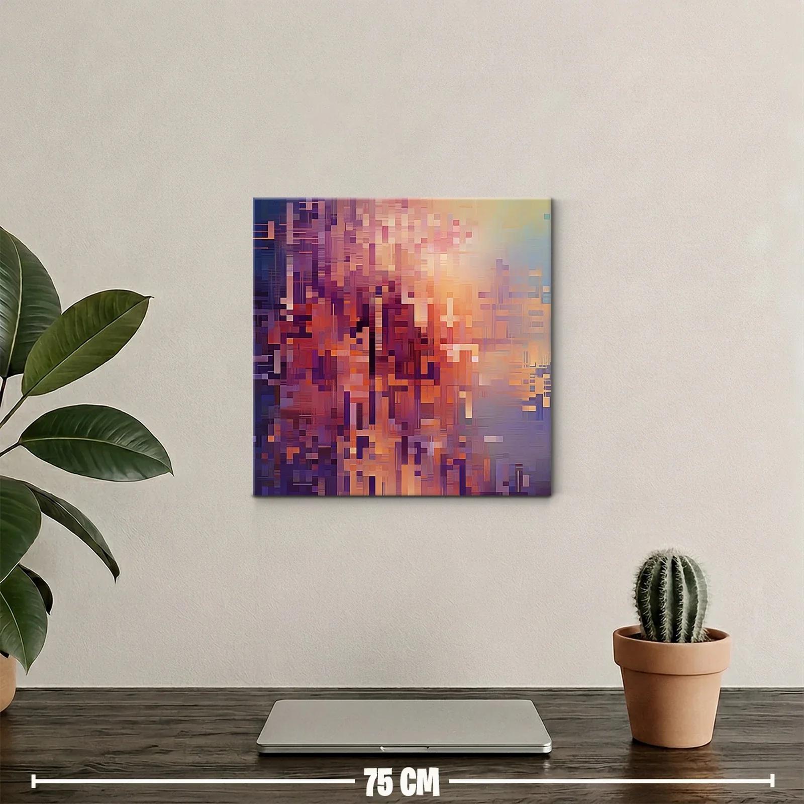 Composición abstracta en tonos cálidos y morados — miniatura 2