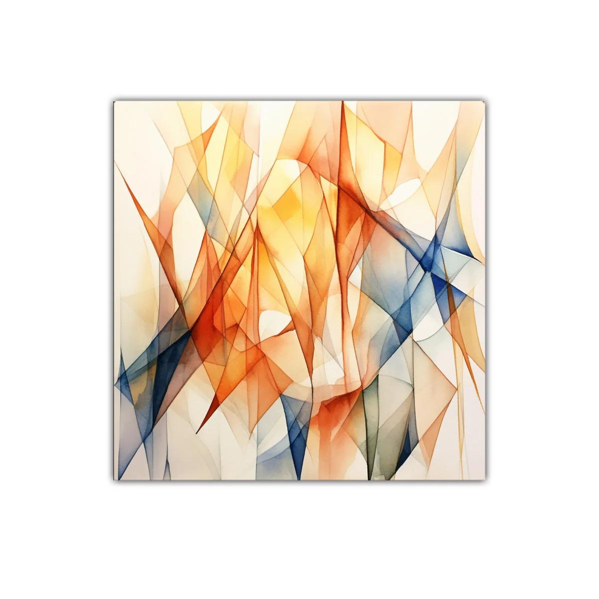 Composición abstracta con tonos cálidos y azules intensos — miniatura 1