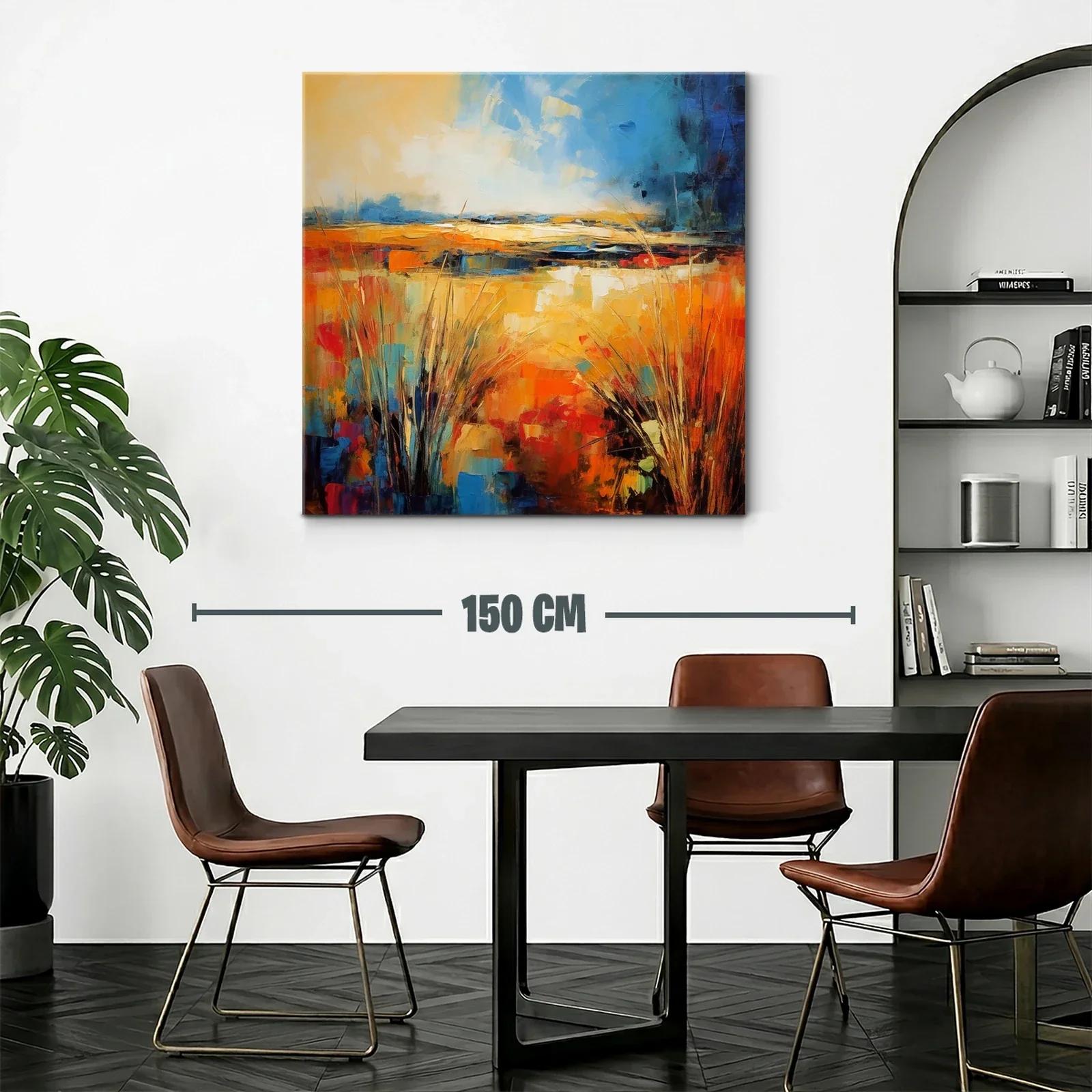Paisaje abstracto con vibrantes tonos cálidos y fríos — miniatura 2