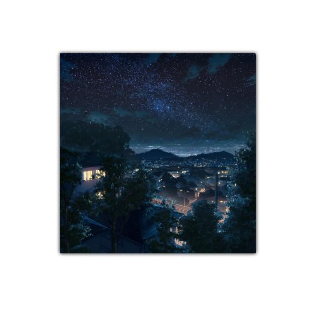 Cielo estrellado sobre ciudad tranquila nocturna